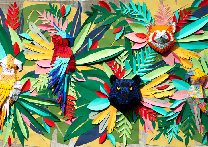 Selva tropical de infinitas miríades de papel