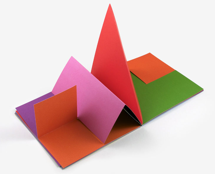 Cores, linhas e puntos numa viagem ilustrada em origami minimalista