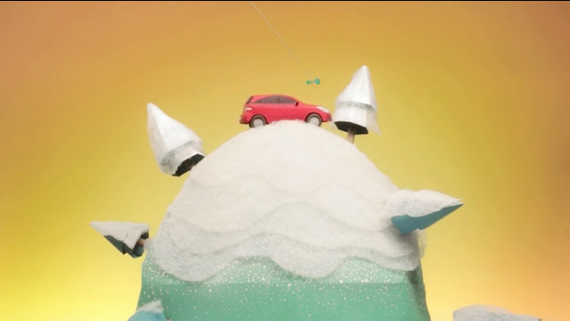 Um mundo de papel para apresentar um automóvel